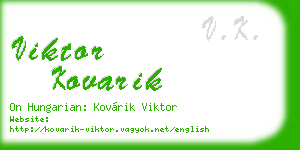 viktor kovarik business card