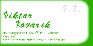 viktor kovarik business card